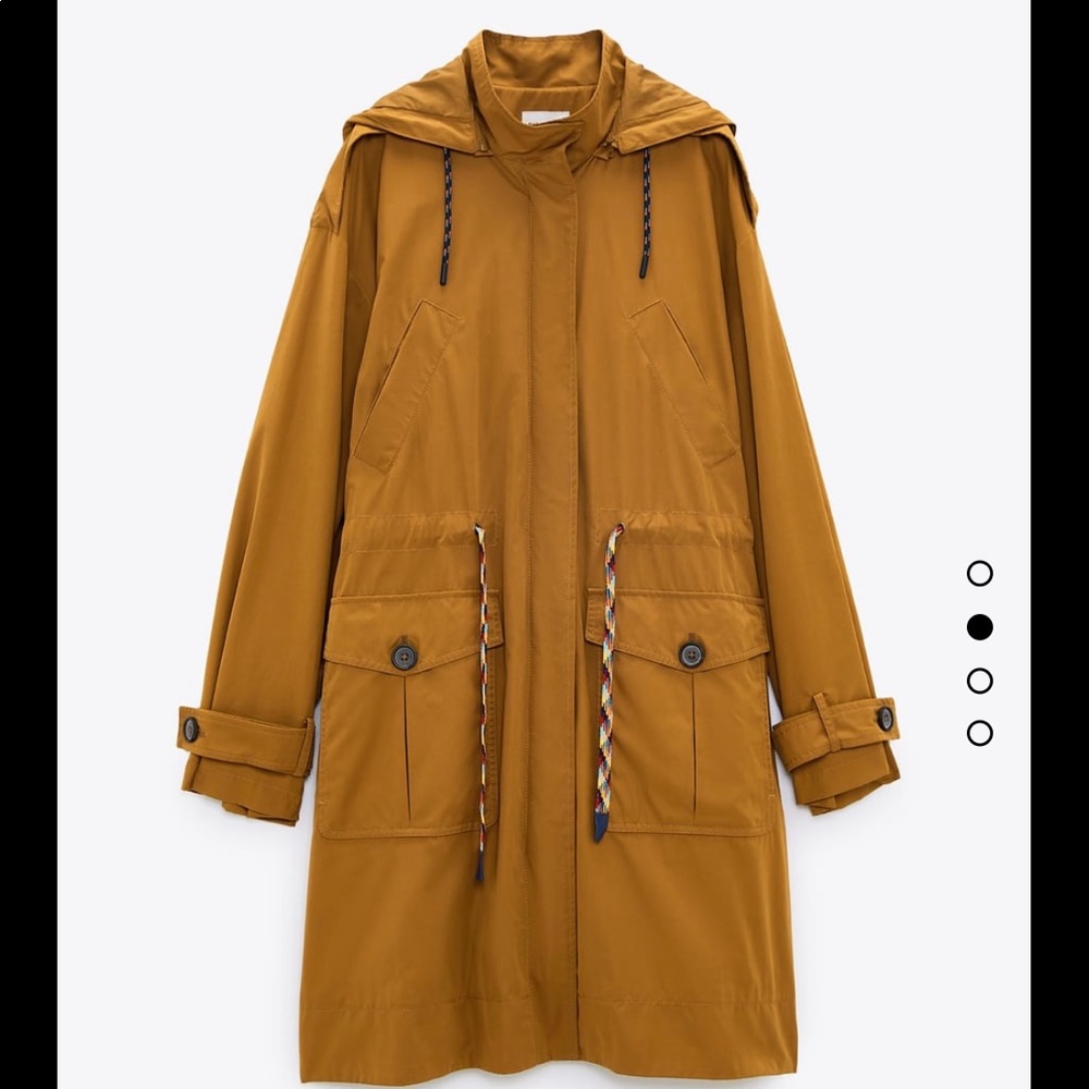 Drawstring trench coat